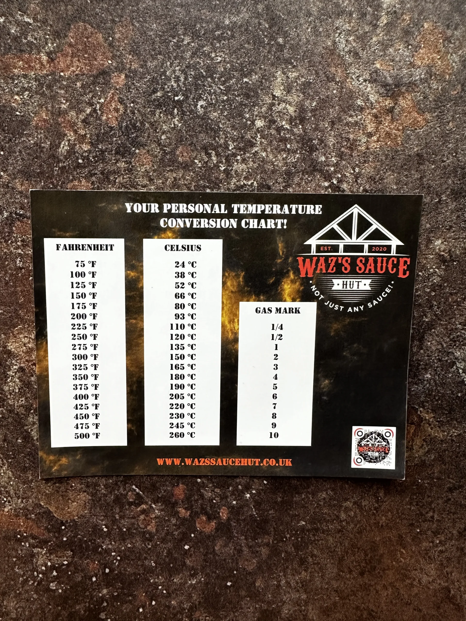 Temperature Conversion Chart Guide Magnet - Waz's Sauce Hut